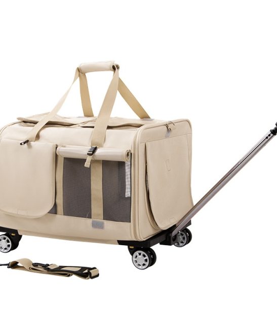 Extra - Large Cat Carrier with Trolley - Breathable, Portable Outdoor Pet Cage