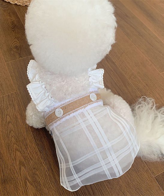 Exquisite Plaid Organza Pet Dress for Dogs