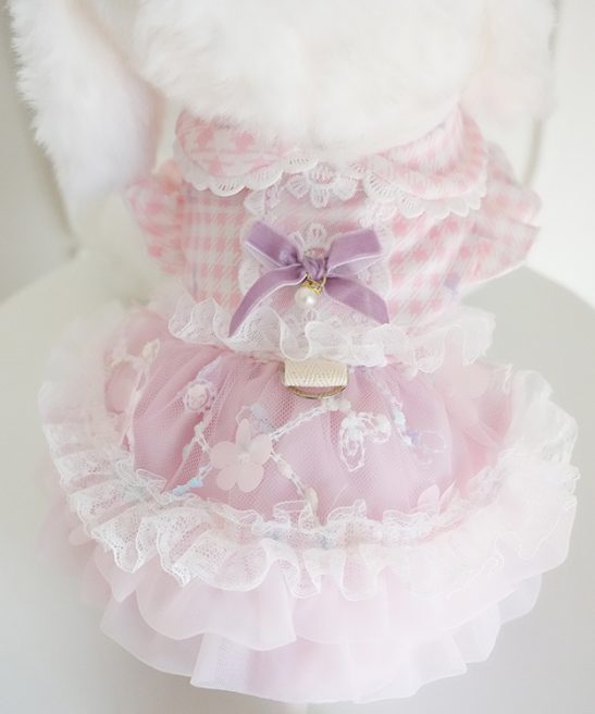 New Multi-layer 3D Yarn Pet Princess Dress with Traction Buckle